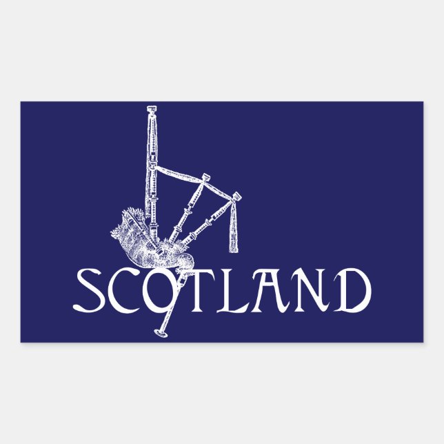 Scotland Bagpipes, Scottish Design Sticker (Front)