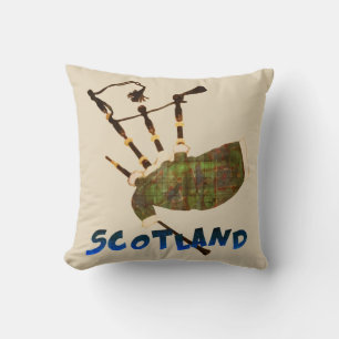 Scotland Bagpipes Throw Pillow