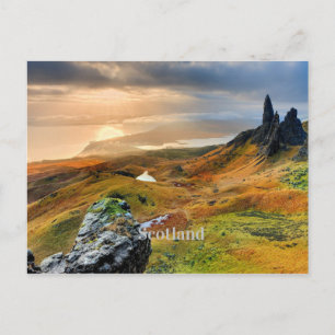 Scotland, beautiful mountain landscape postcard
