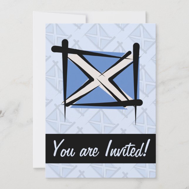 Scotland Brush Flag Invitation (Front)