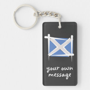 Scotland Brush Flag Keychain