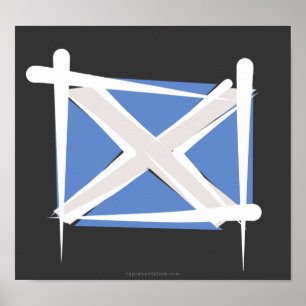 Scotland Brush Flag Poster