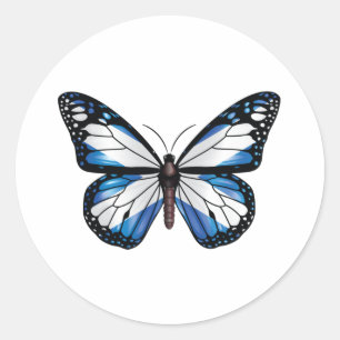 Scotland butterfly monarch flag classic round sticker