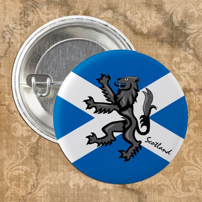 Scotland button, patriotic Scottish Flag, Rampant 1 Inch Round Button (Creator Uploaded)