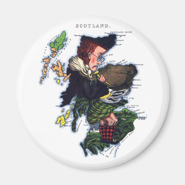 Scotland Caricature Map Magnet (Front)