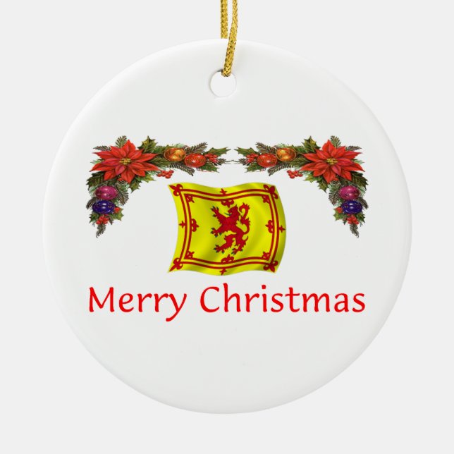 Scotland Christmas Ceramic Ornament (Front)