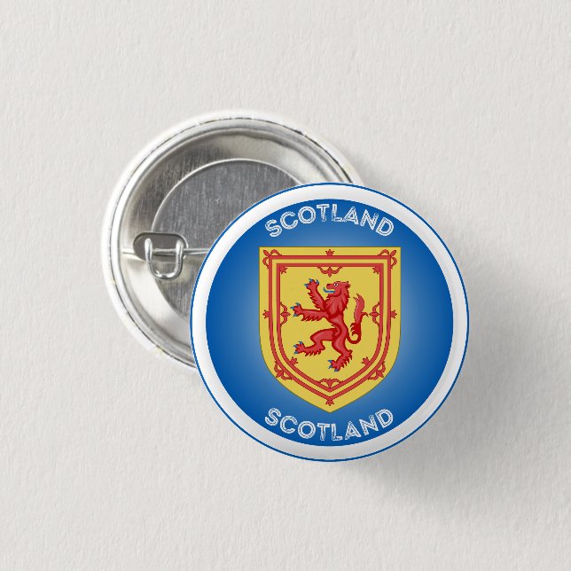 Scotland Coat of Arms Circle Shape 1 Inch Round Button (Front & Back)