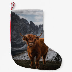 Scotland Cow Mountains: Nature Photography Small Christmas Stocking