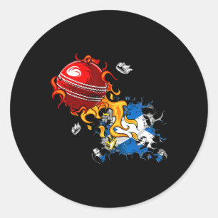 Scotland Cricket Classic Round Sticker