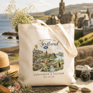 Scotland Custom Wedding Welcome Tote Bag