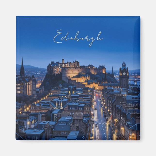 Scotland Edinburgh Castle Night Magnet (Front)