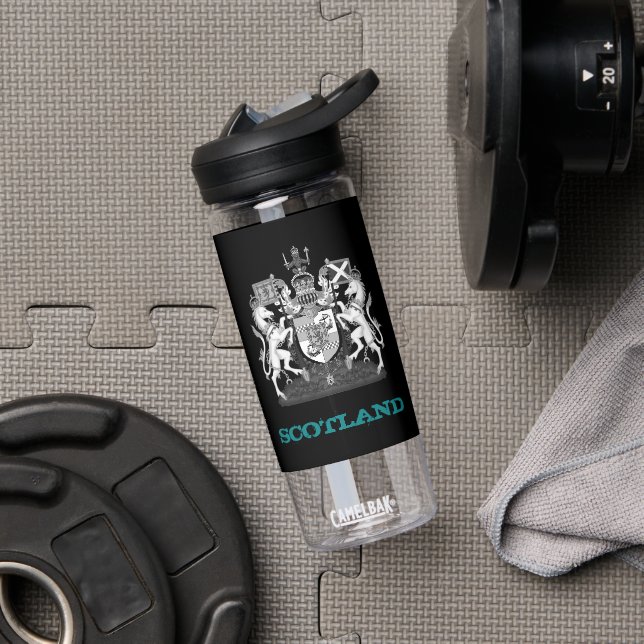 Scotland Fitness & Scottish coat of arms / flag Water Bottle (Gym)