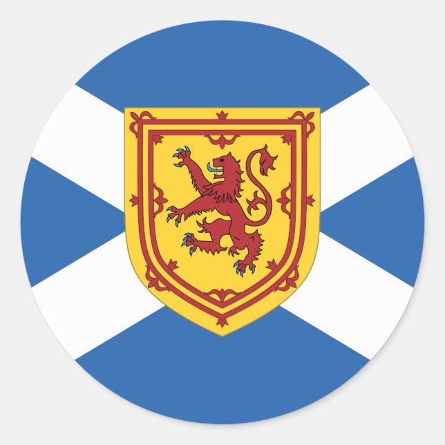 Scotland Flag Coat of arms Classic Round Sticker (Front)