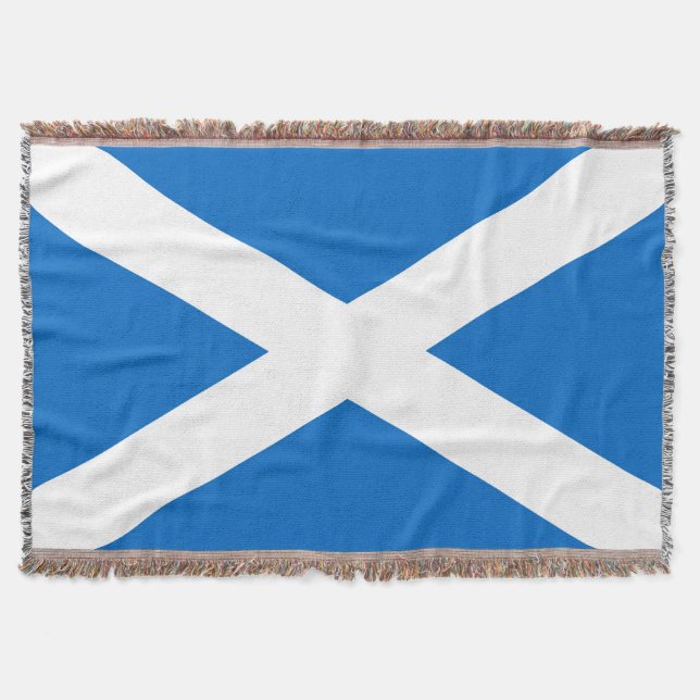 Scotland Flag Design Throw Blanket (Front)