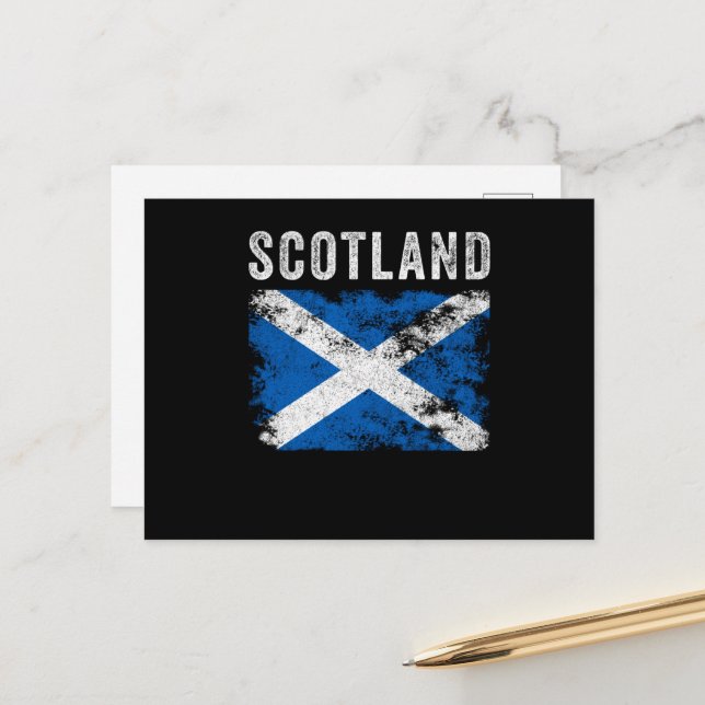 Scotland Flag Distressed - Scottish Flag Postcard (Front/Back In Situ)