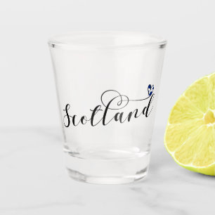 Scotland Flag in Heart, Scottish Saltire Shot Glass