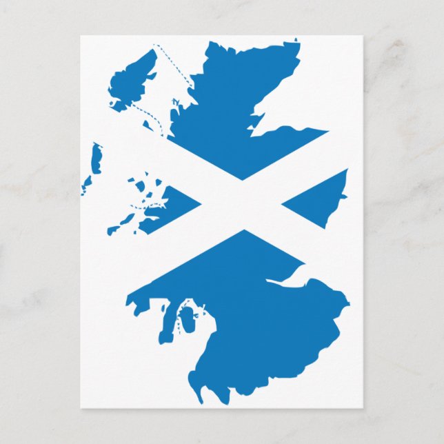 Scotland flag map postcard (Front)