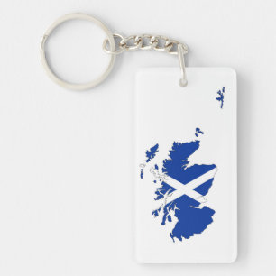 scotland flag map united kingdom country shape keychain