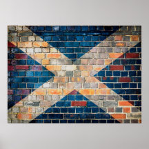 Scotland flag on a brick wall