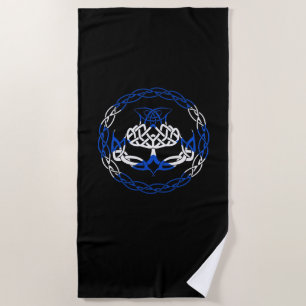 Scotland Flag Scottish Thistle Beach Towel