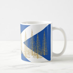 Scotland Flag Trees Blue White Mug