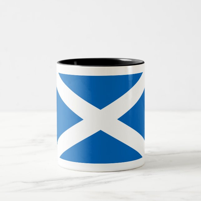 Scotland Flag Two-Tone Coffee Mug (Center)