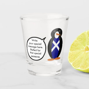 Scotland Flag Wildlife Penguin Personalized Gift Shot Glass