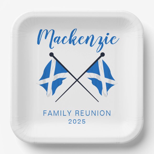 Scotland Flags Family Reunion  Paper Plate (Front)