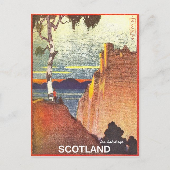 Scotland for holidays, vintage travel postcard (Front)