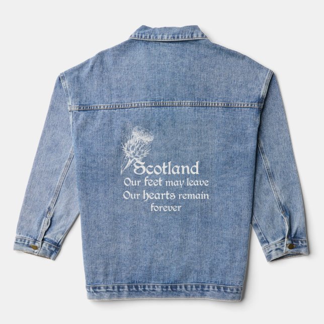 Scotland Forever Thistle Design Denim Jacket (Back)