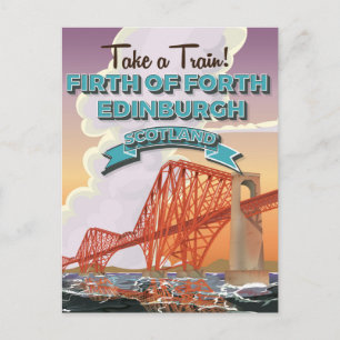 Scotland Fourth Bridge Travel poster. Postcard