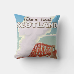Scotland Fourth Bridge Travel poster. Throw Pillow