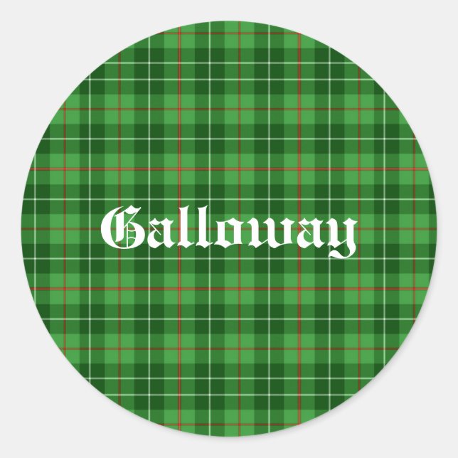 Scotland Galloway District Tartan Personalized Classic Round Sticker (Front)