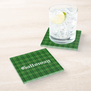 Scotland Galloway District Tartan Personalized Glass Coaster