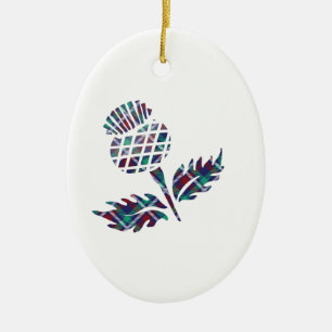 Scotland Gifts Scottish Thistle Tartan Plaid Gift Ceramic Ornament