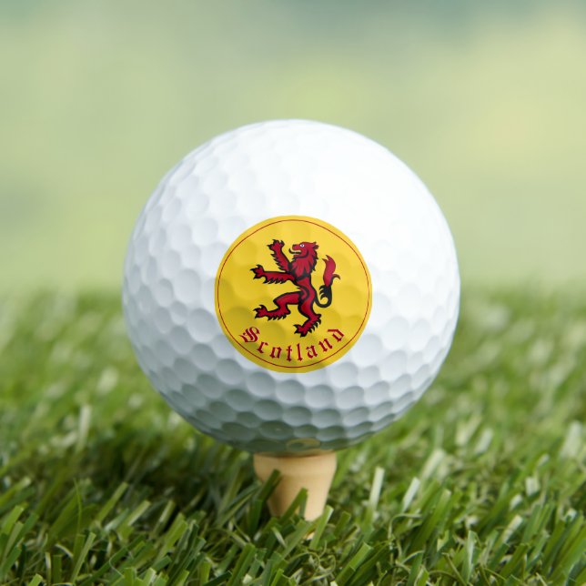 Scotland Golf Ball, Rampant Lion, Scottish patriot Golf Balls (Insitu Tee)