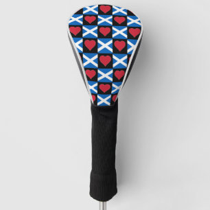 Scotland Golf Lover Heart Pattern Scottish Flag Head Cover