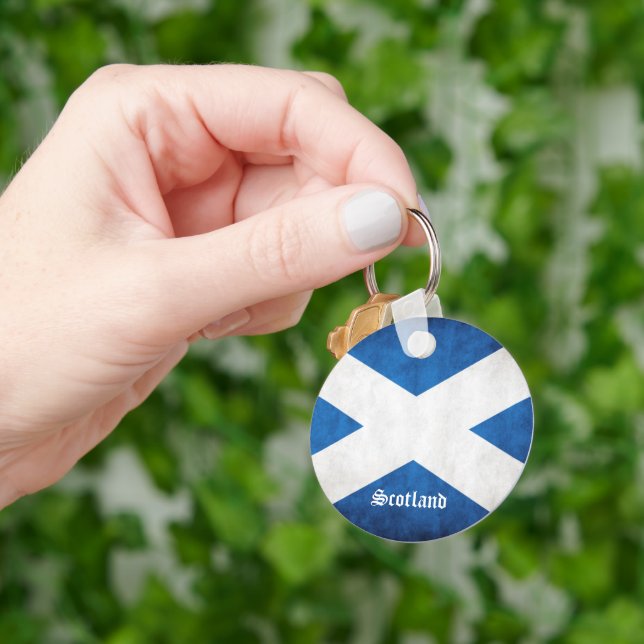 Scotland Grunge Flag Keychain (Hand)