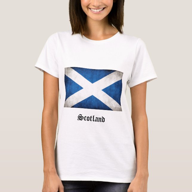 Scotland Grunge Flag T-Shirt (Front)