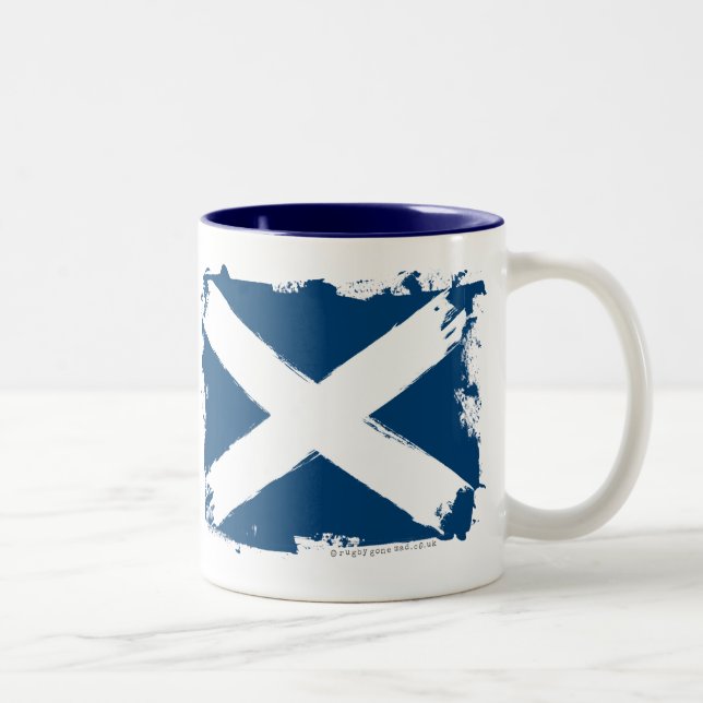 Scotland Grunge Flag Two-Tone Coffee Mug (Right)