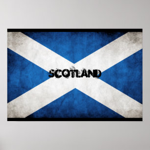 Scotland Grunge Style Flag Poster