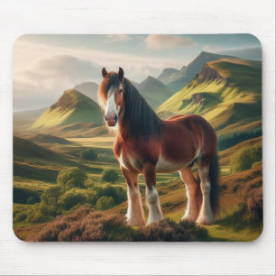 Scotland highlands Clydesdale horse Mouse Pad
