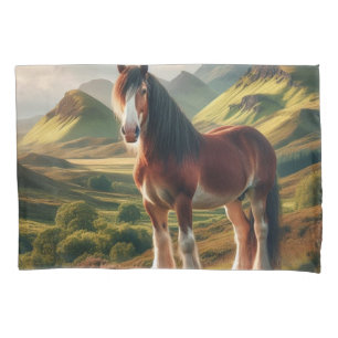 Scotland highlands Clydesdale horse Pillowcase