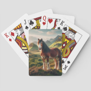 Scotland highlands Clydesdale horse Playing Cards
