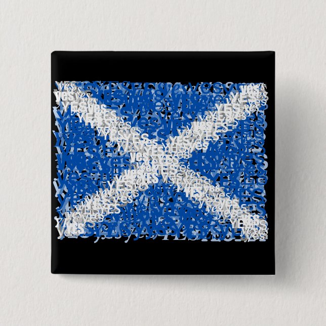 Scotland Independence: Scottish Yes flag, 2 Inch Square Button (Front)