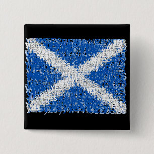 Scotland Independence: Scottish Yes flag, 2 Inch Square Button
