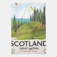 Scotland 'It's quicker by rail' Travel poster