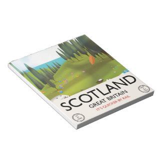Scotland 'It's quicker by rail' Travel poster Notepad