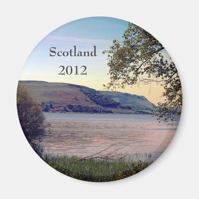 Scotland Loch with Tree Scene Magnet (Front)