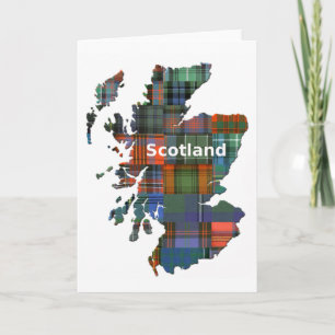 Scotland Map Multi Tartan Card